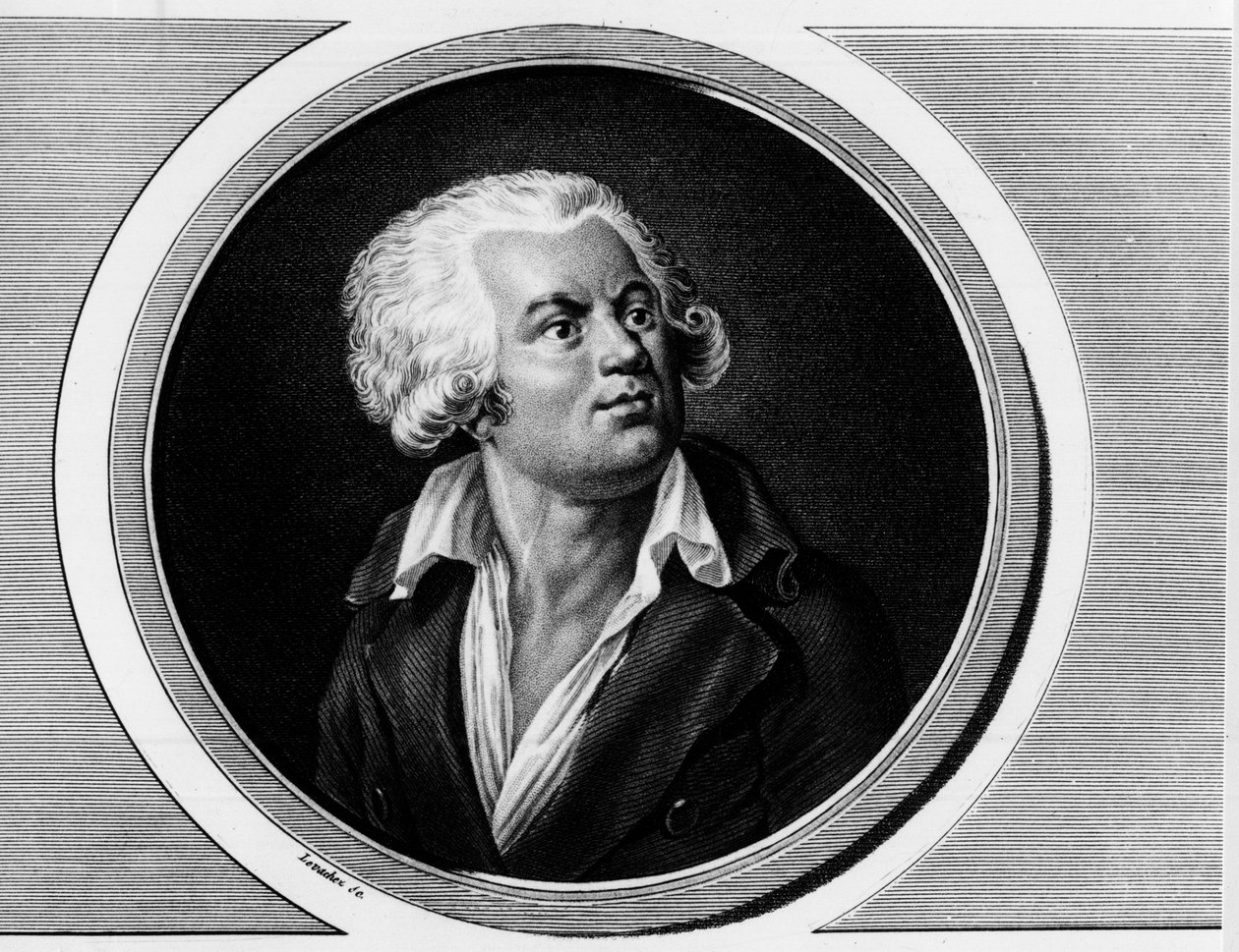 Georges Jacques Danton hagyományos ügyvéd (1759-1794) portréja. Metszet a „” A francia forradalom történelmi festményeinek teljes gyűjteménye, három kötetben.””” 1804. alkotó: Unknown artist