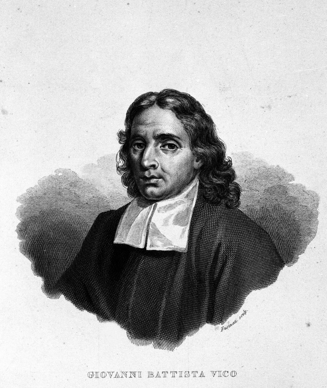Giambattista Vico (1668-1744) olasz történész, jogtudós és filozófus portréja. Más néven Giovanni, Gian Battista, Jean Baptiste vagy Jean-Baptiste. századi metszet alkotó: Unknown artist