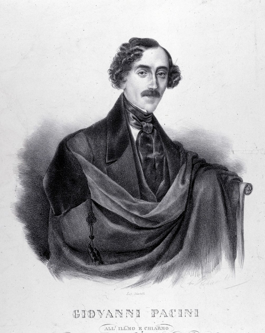 Giovanni Pacini olasz zeneszerző (1796-1867) portréja. alkotó: Unknown artist