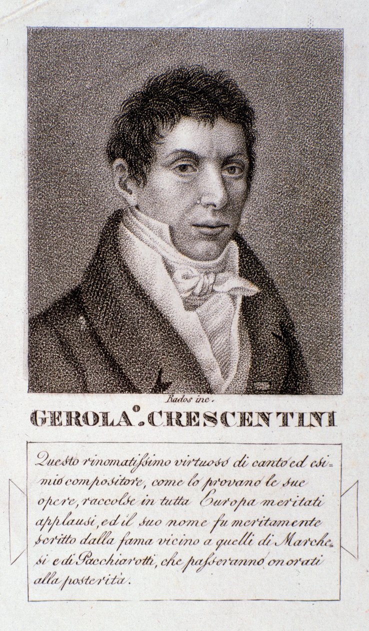 Girolamo Crescentini portréja (metszet) alkotó: Unknown artist