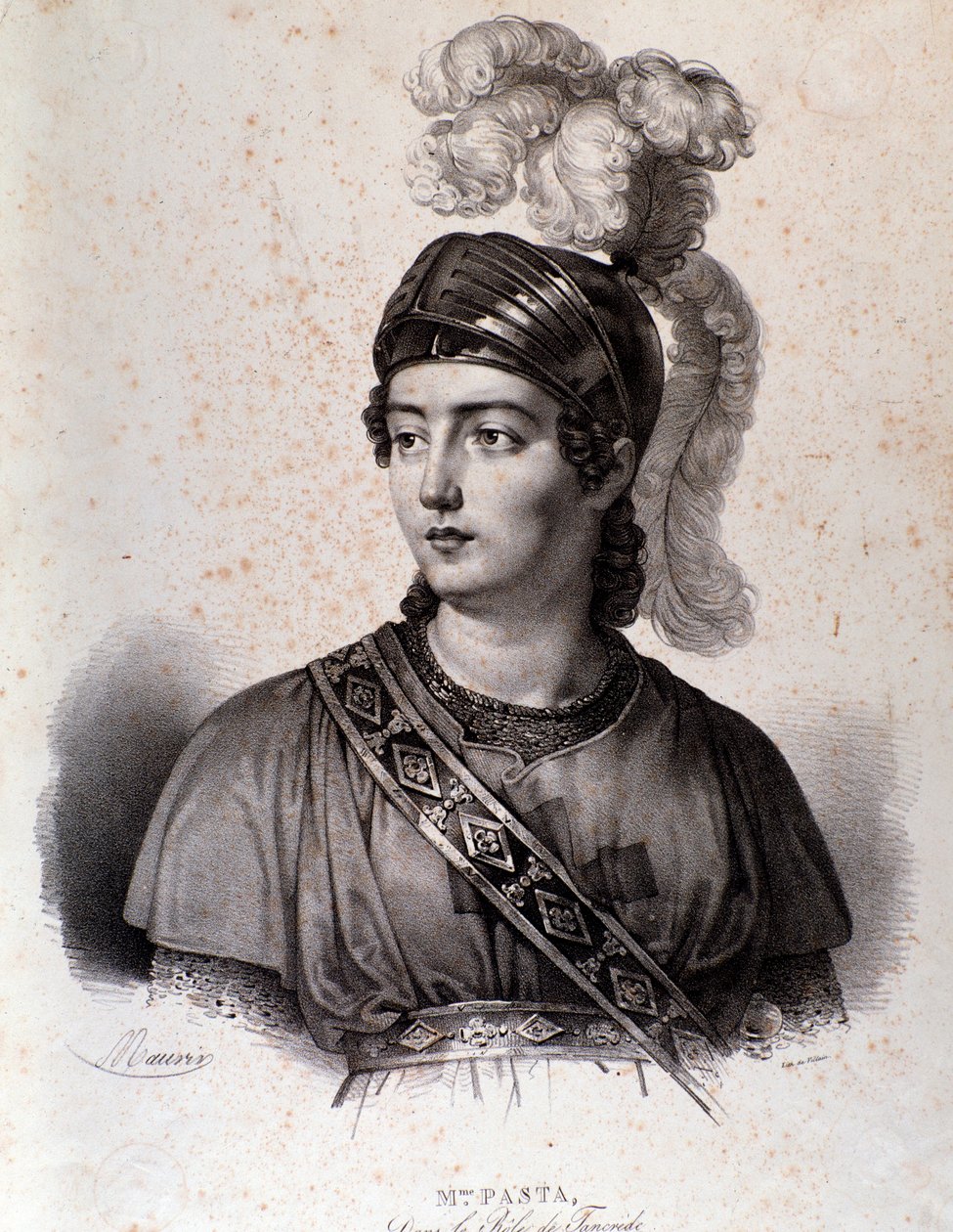 Giuditta Pasta portréja Tancrediben, Gioacchino Rossini munkája alkotó: Unknown artist