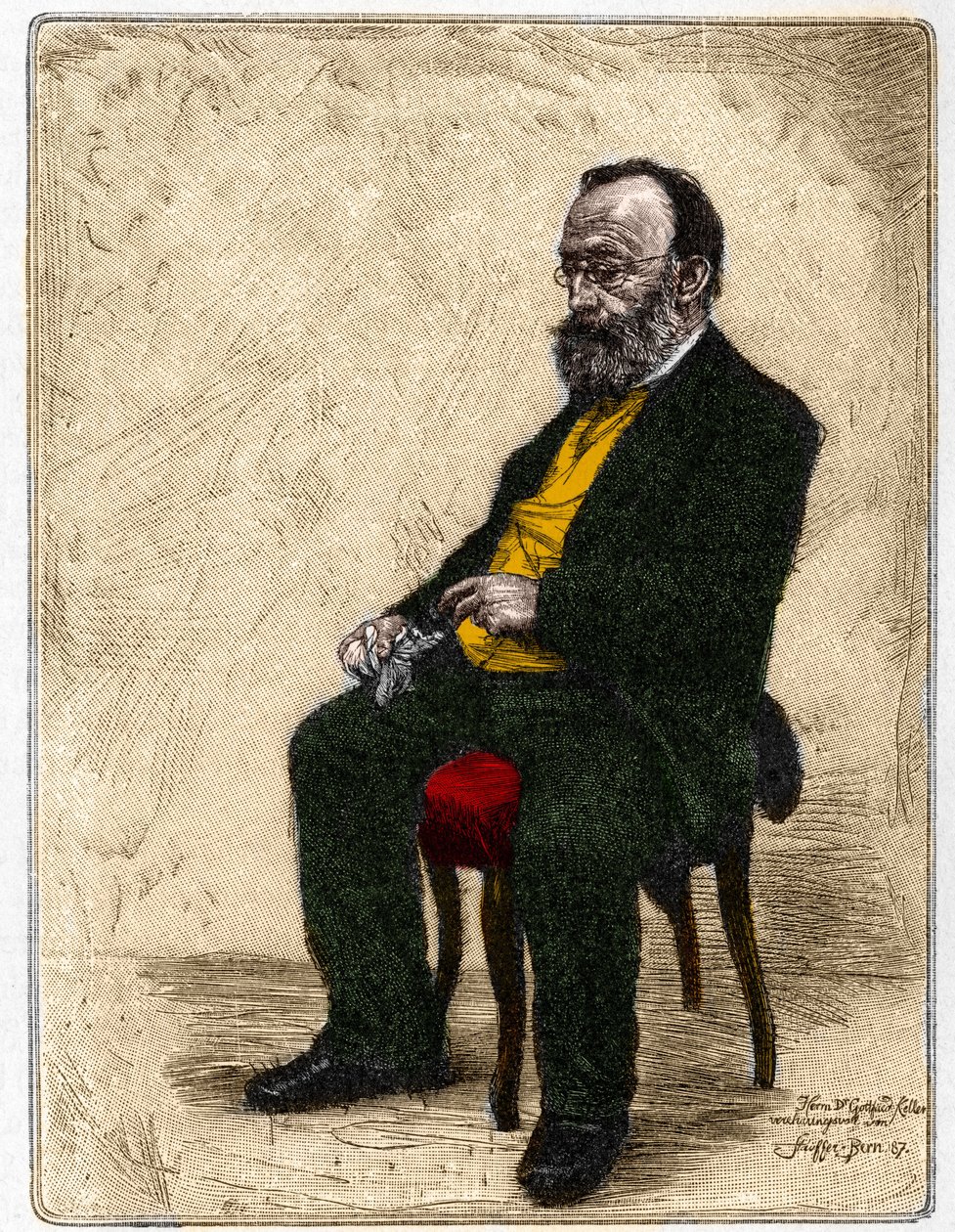 Gottfried Keller (1819-1890) németül beszélő svájci író és költő portréja. alkotó: Unknown artist
