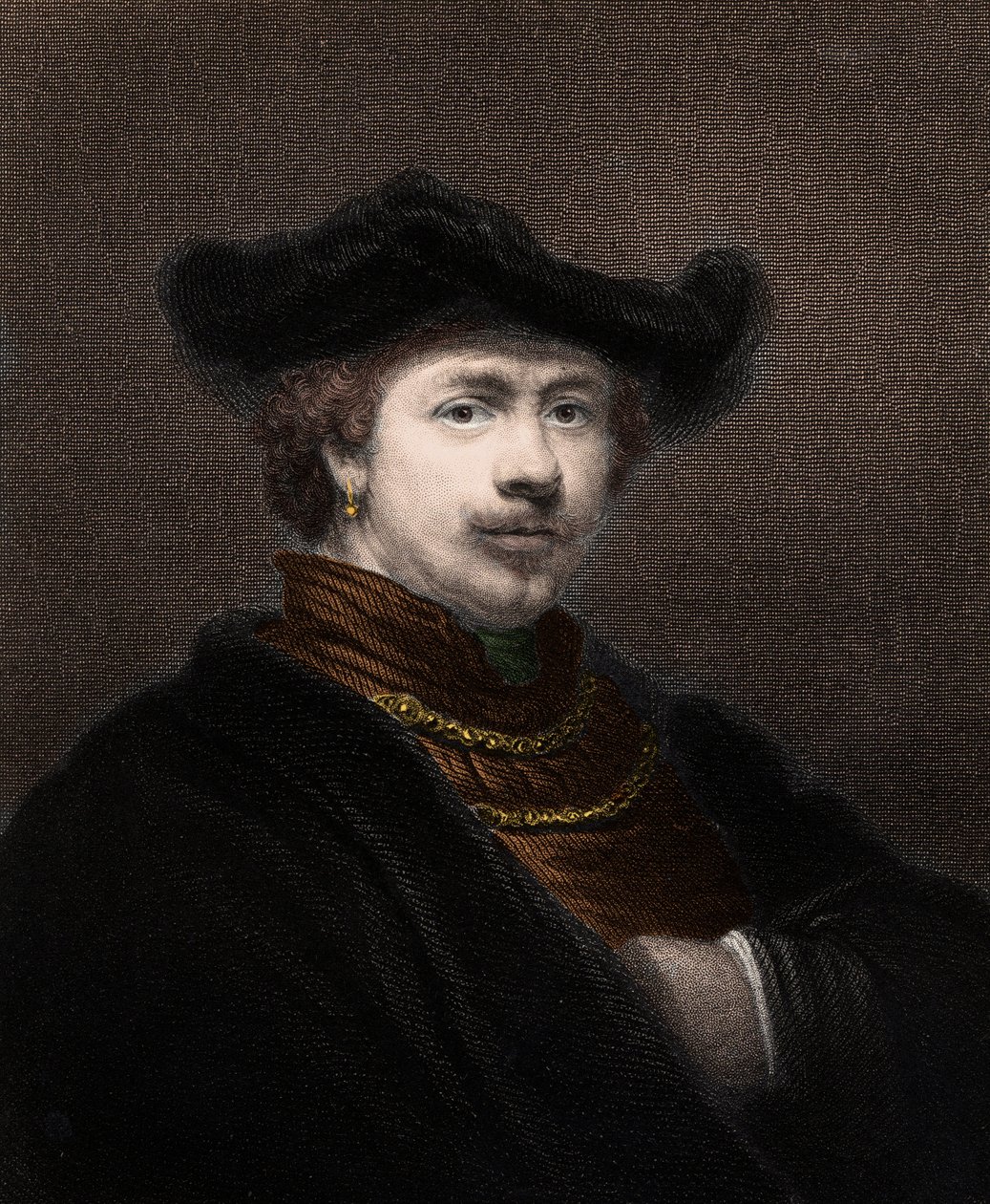 Harmenszoon van Rijn Rembrandt (1606-1669) holland festő portréja - Harmenszoon Van Rijn Rembrandt 1606-1669 - metszet - XIX. alkotó: Unknown artist