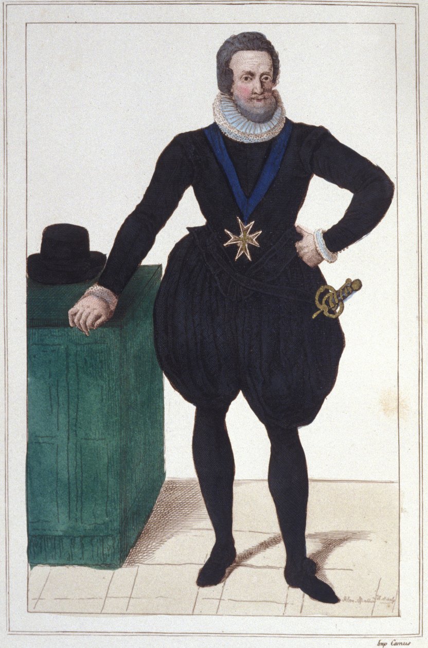 IV. Henrik (1553-1610), francia király portréja, 1830-as metszet alkotó: Unknown artist