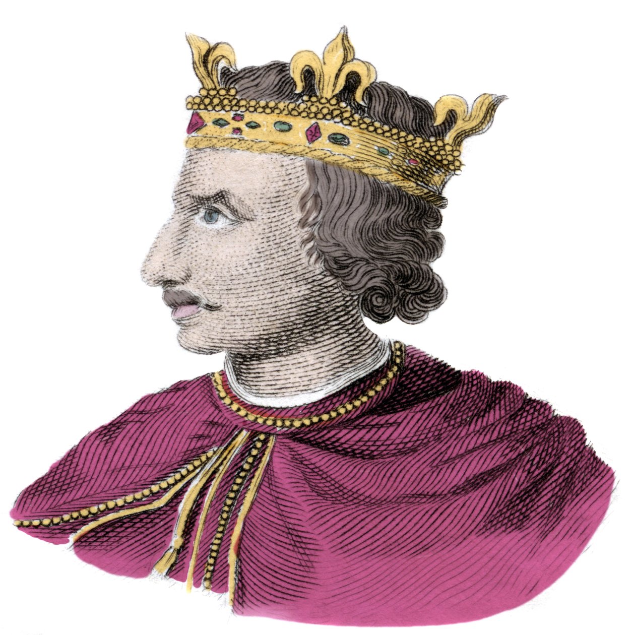 I. Henrik Beauclerc (1068-1135), Anglia harmadik normann királyának portréja. századi metszet alkotó: Unknown artist