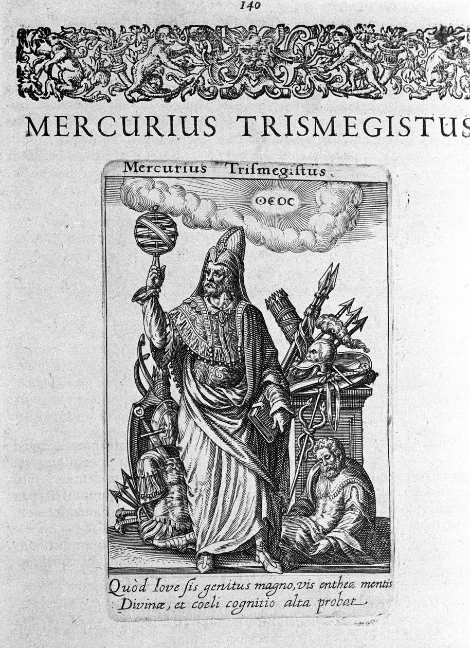 Hermész Trimigist (Trismegiste) (Trismegistus), asztrológus portréja, ideális portré Jacques Boissard „De Divinatione et Magicis” 1605-ös értekezéséből alkotó: Unknown artist