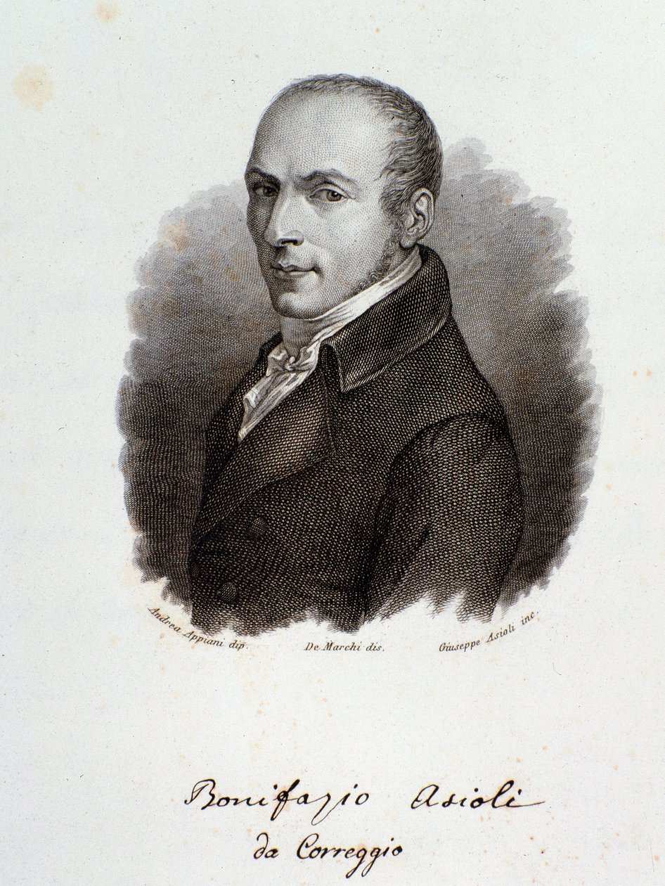 Bonifazio Asioli olasz zeneszerző portréja (metszet. XIX. század) alkotó: Unknown artist