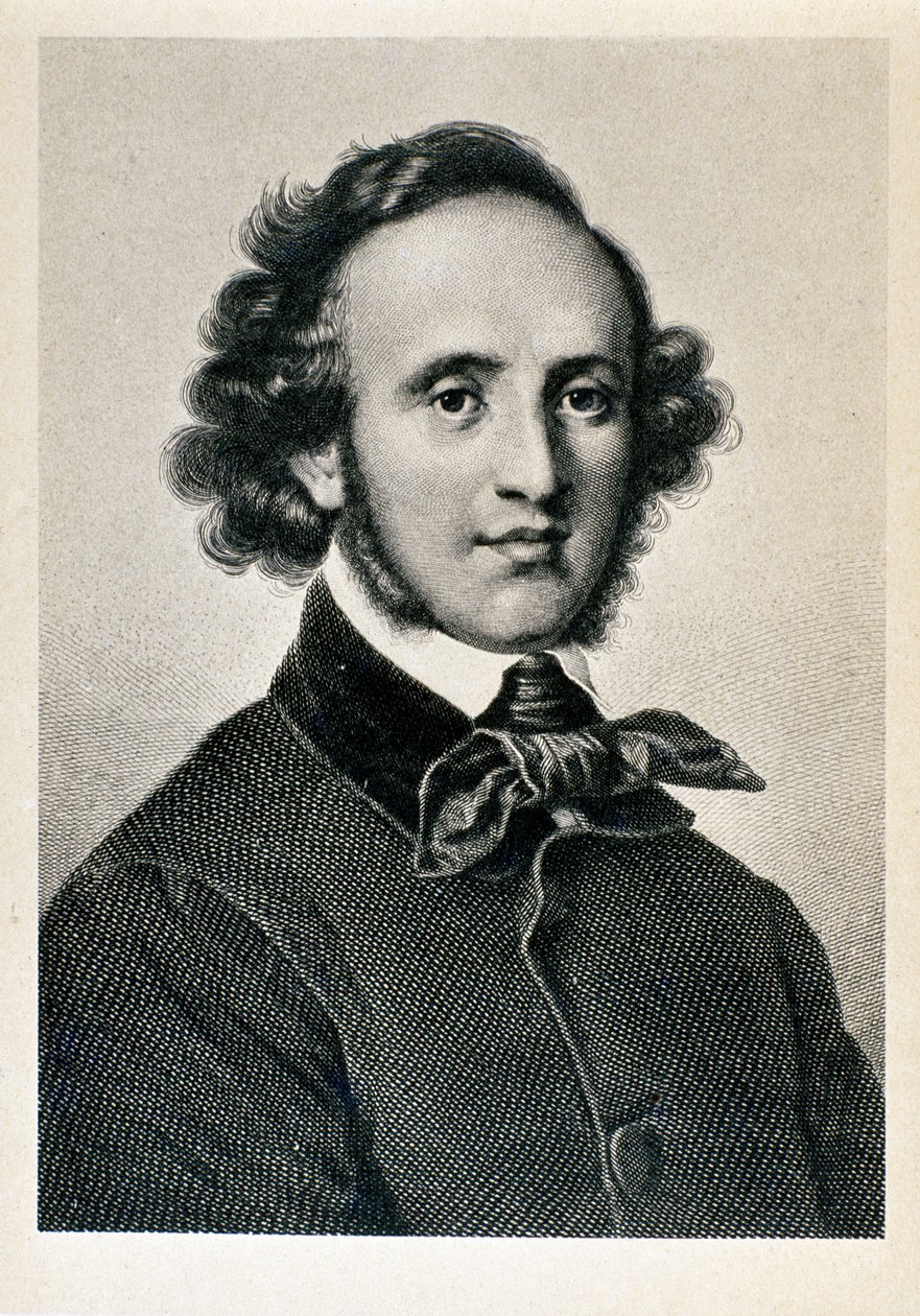 Jakob Ludwig Felix Mendelssohn Bartholdy (1809-1847) német karmester és zeneszerző portréja. századi Biblioteca del Conservatorio Giuseppe Verdi litográfiája, Milánó ©Luisa Ricciarini/Leemage alkotó: Unknown artist