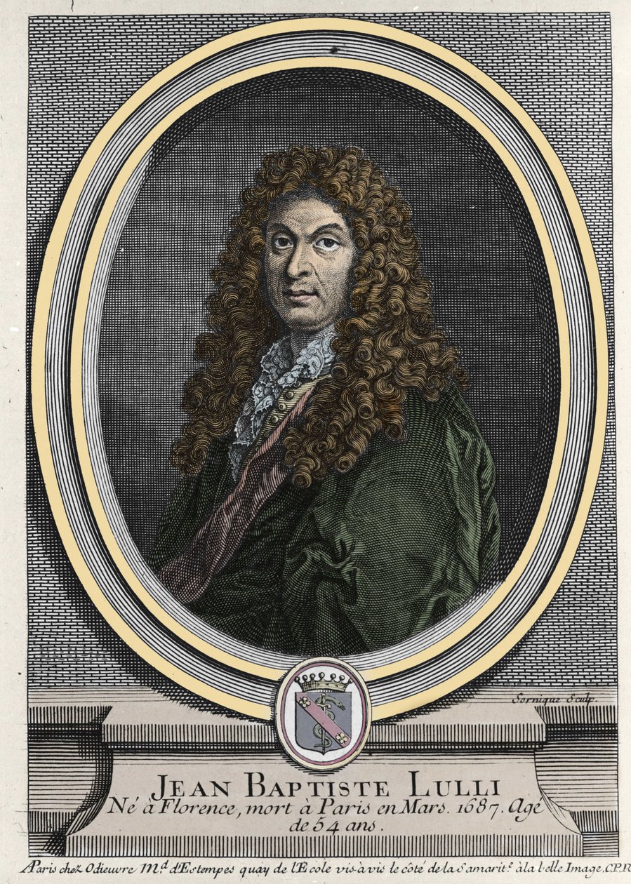 Jean Baptiste Lully (Giovanni Battista Lulli) (1632-1687) olasz származású francia zeneszerző portréja. századi metszet. alkotó: Unknown artist
