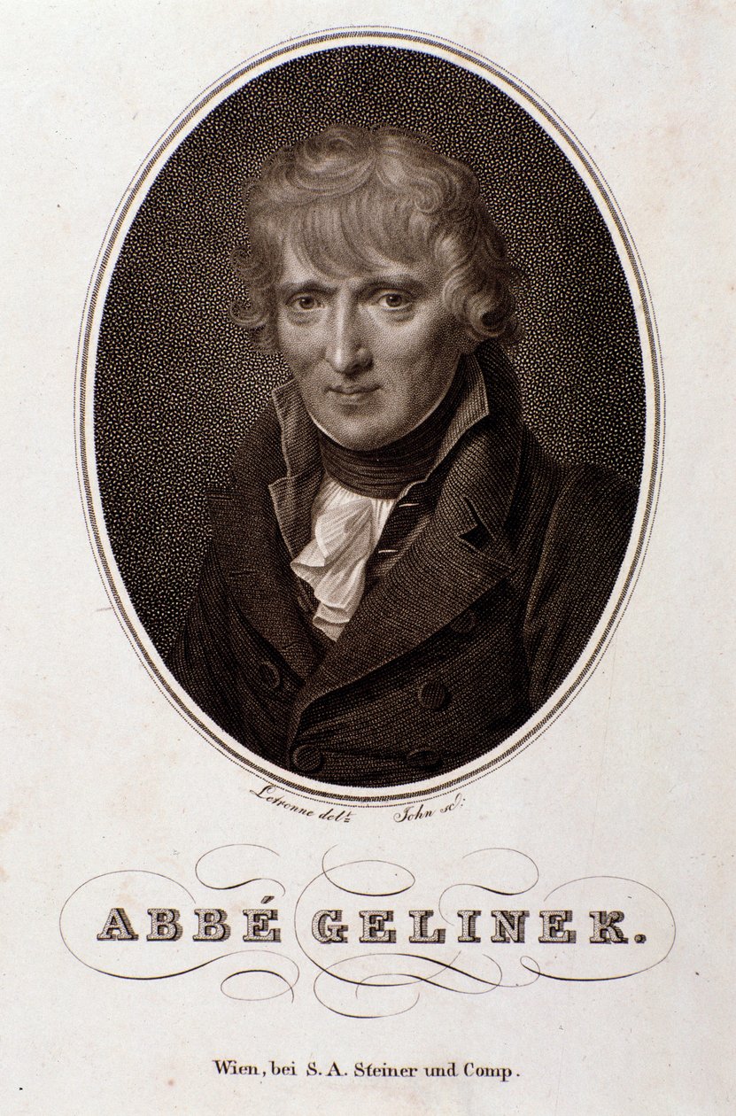 Josef Gelinek (Joseph) (1758-1825) osztrák zongoraművész, zeneszerző és teológus portréja. Metszet. 19. század. Bologna, civico museo musico alkotó: Unknown artist