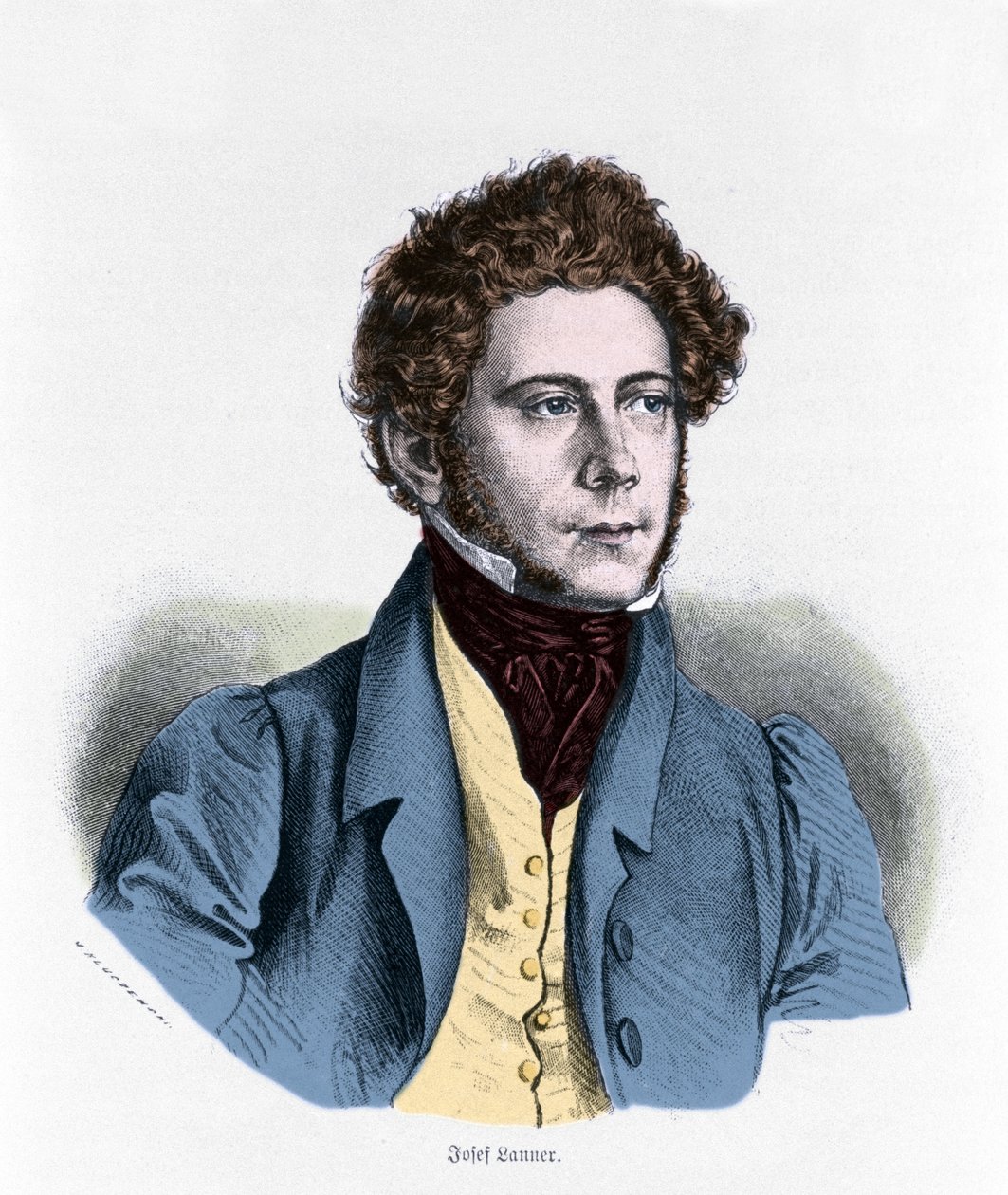 Joseph Lanner osztrák zeneszerző, hegedűművész és karmester (1801-1843) portréja. alkotó: Unknown artist