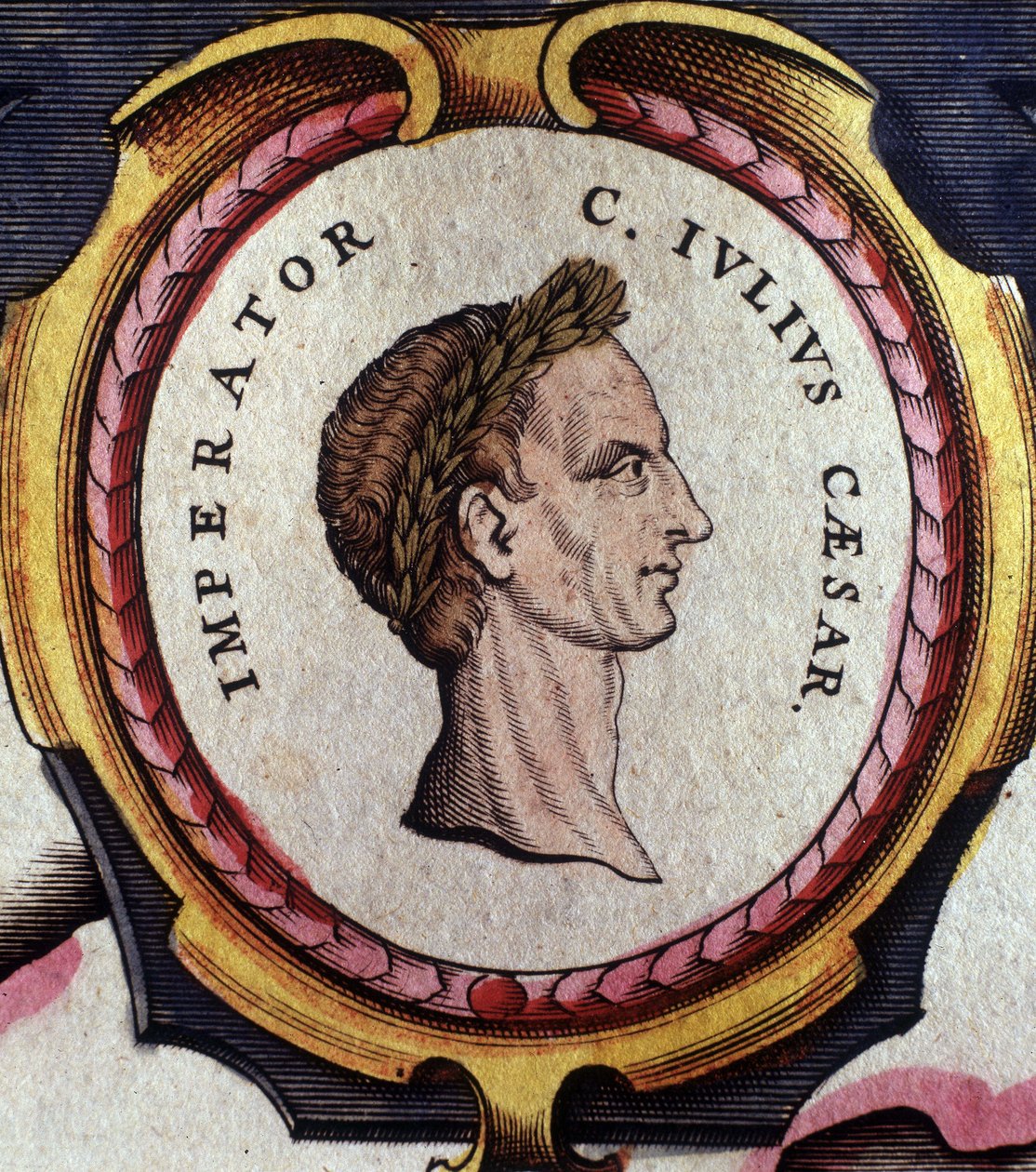 Julius Caesar (Kr. e. 101-44), római hadvezér és politikus portréja. Metszet a 18. század végéről. . Milánó. alkotó: Unknown artist