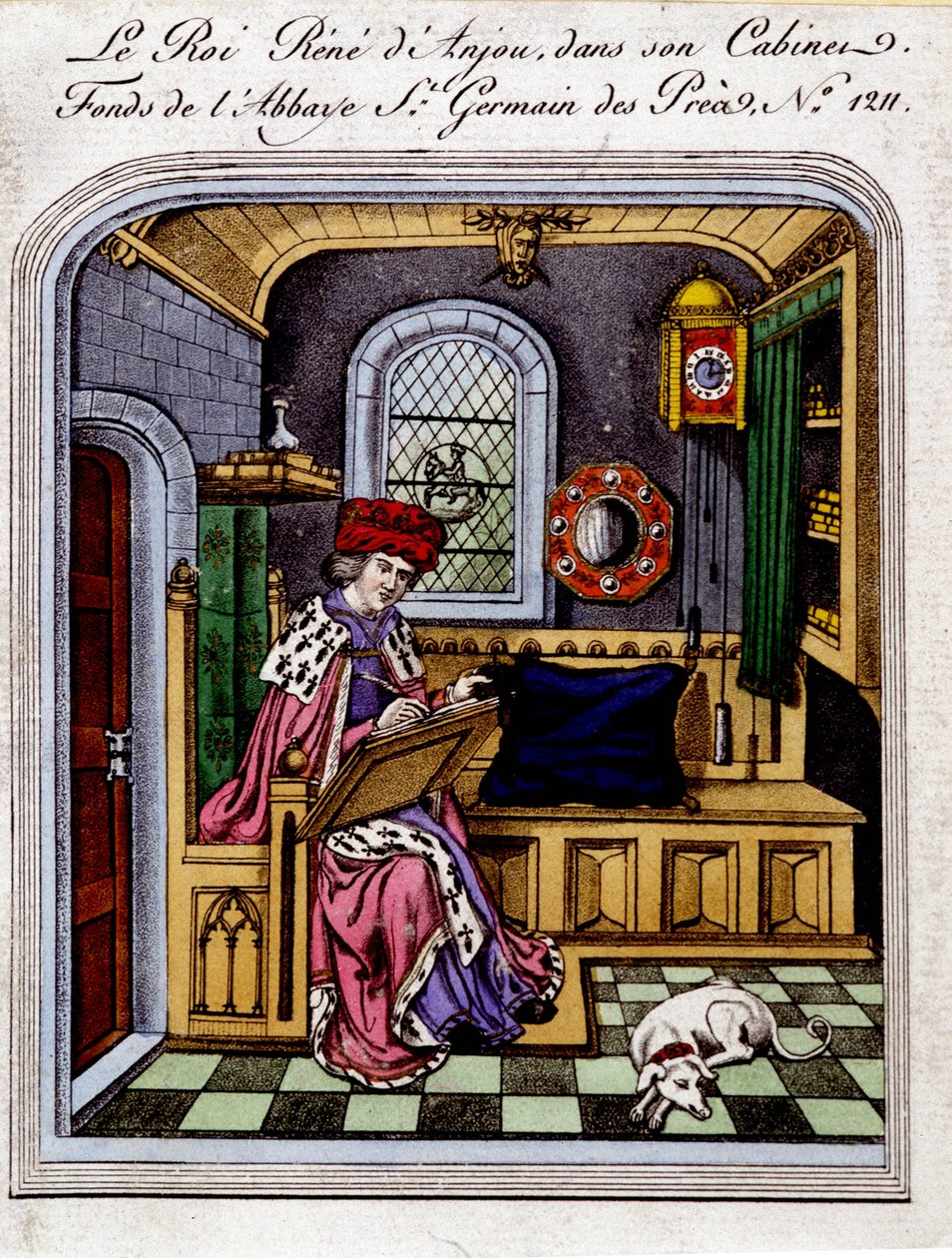 René Anjou király portréja (1409-1480)”” I. nápolyi vagy szicíliai Renét is hívja, a szekrényében - metszet egy miniatűr után alkotó: Unknown artist