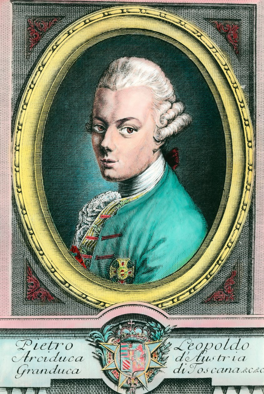 II. Lipót osztrák, toszkánai nagyherceg (1747-1792) portréja. A 18. századi magángyűjtemény metszete alkotó: Unknown artist