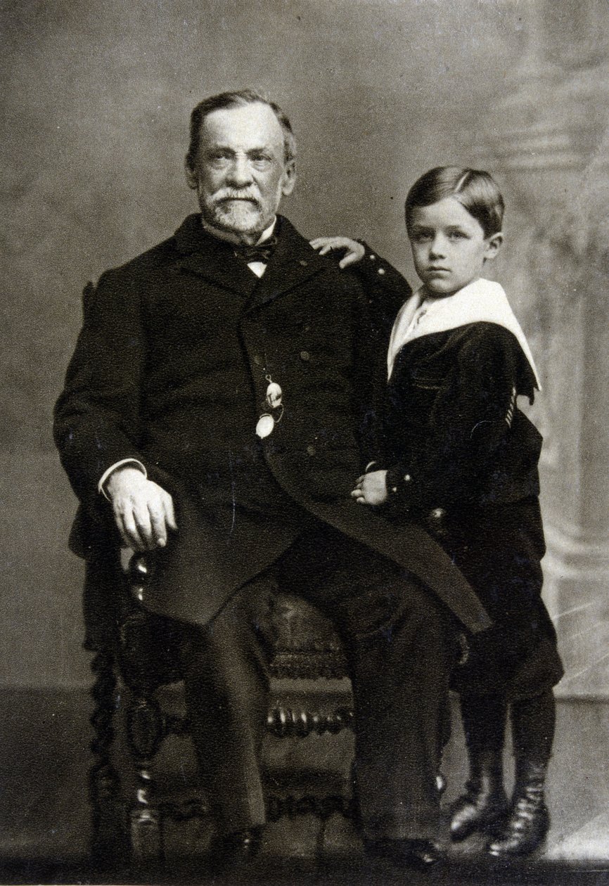 Louis Pasteur (1822-1895) és unokája, Louis Pasteur Vallery portréja – Radot 1893-ban. alkotó: Unknown artist