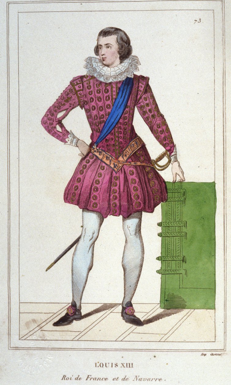 XIII. Lajos (1601-1643), francia király portréja, 1830-as metszet alkotó: Unknown artist