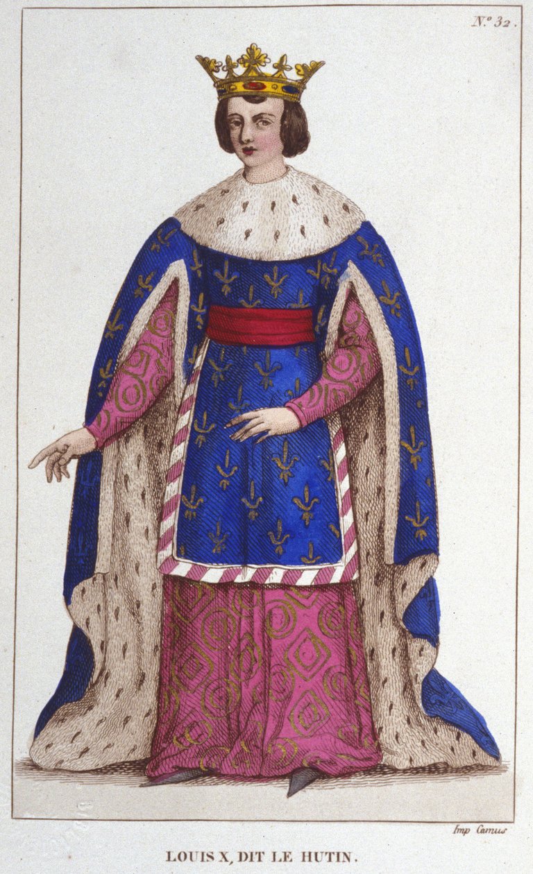 X. Lajos, a hutin (1289-1316), francia király portréja, 1830-as metszet alkotó: Unknown artist