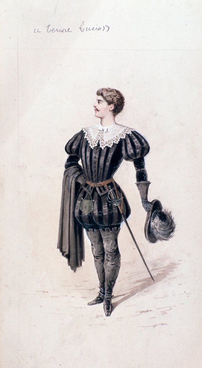Lucio portréja, a Lucia di Lammermoor tenorja, Gaetano Donizetti operája alkotó: Unknown artist