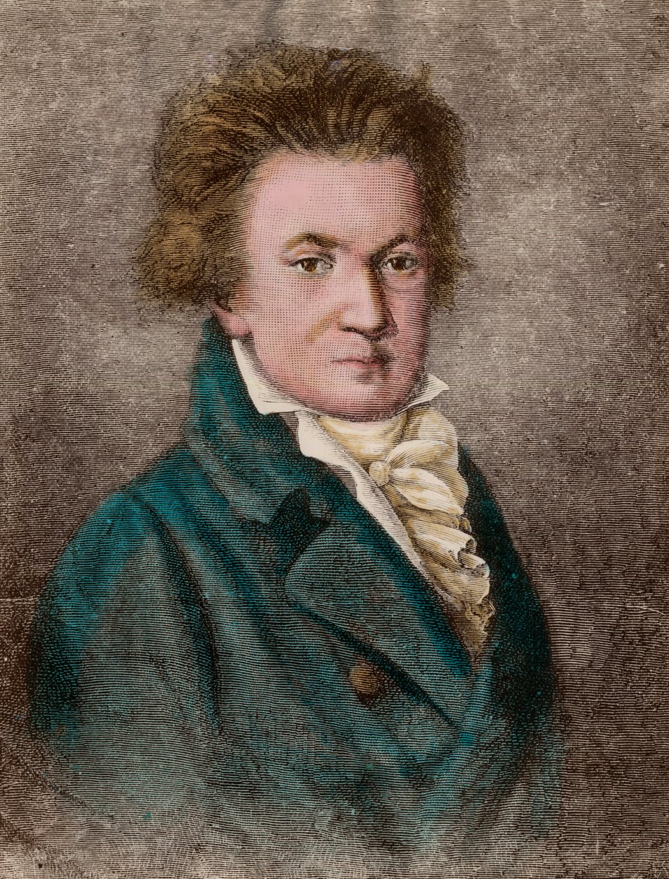 Ludwig van Beethoven (1770-1827) német zeneszerző portréja. századi metszet. Magángyűjtemény. alkotó: Unknown artist