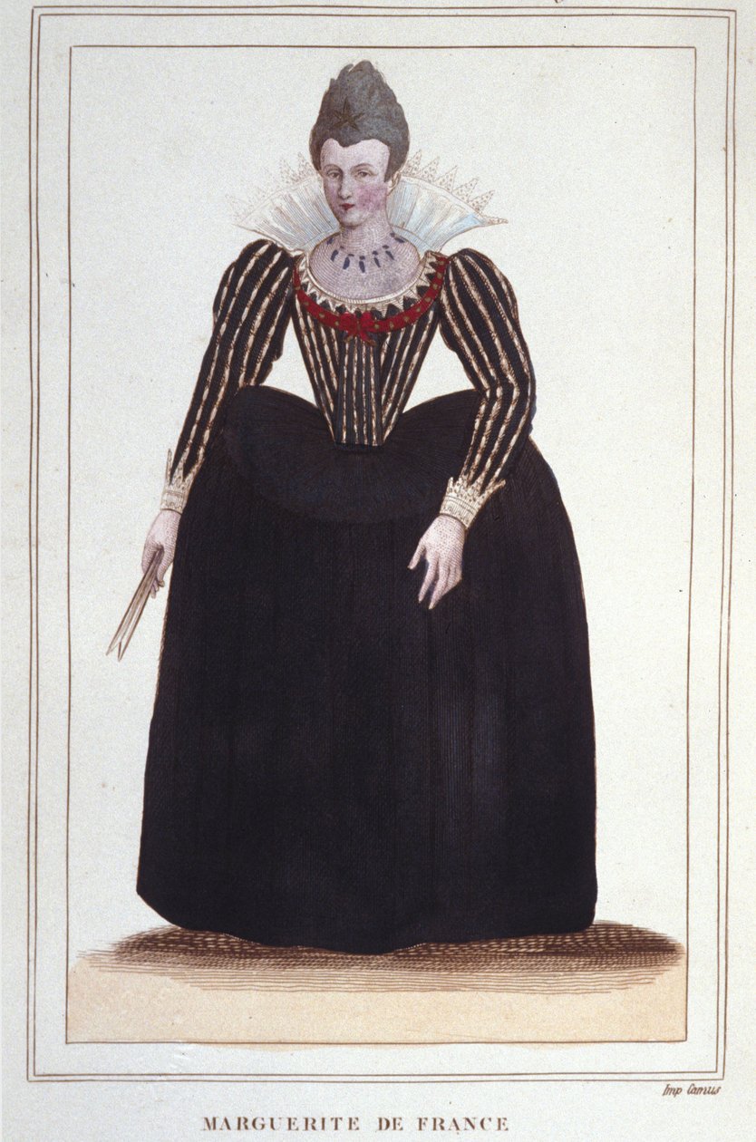 Valois Margit, Margot királynő (1553-1615), navarrai királynő, IV. Henrik első felesége portréja. 1830-as metszet alkotó: Unknown artist