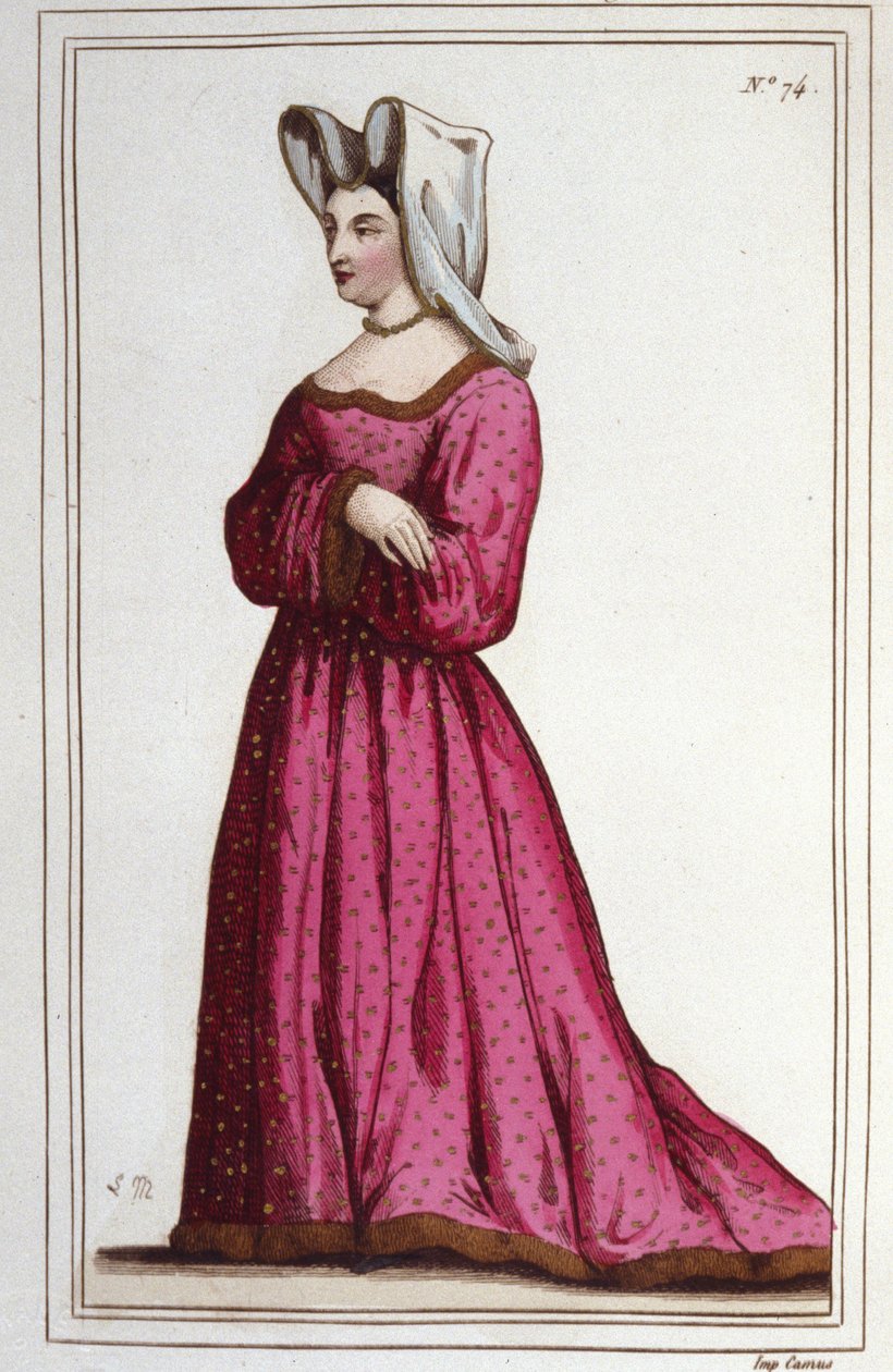 Marguerite de Sassenage, Beaumont hölgy (1449-1491) portréja. Lajos úrnője XI. Metszet 1830-ból. alkotó: Unknown artist