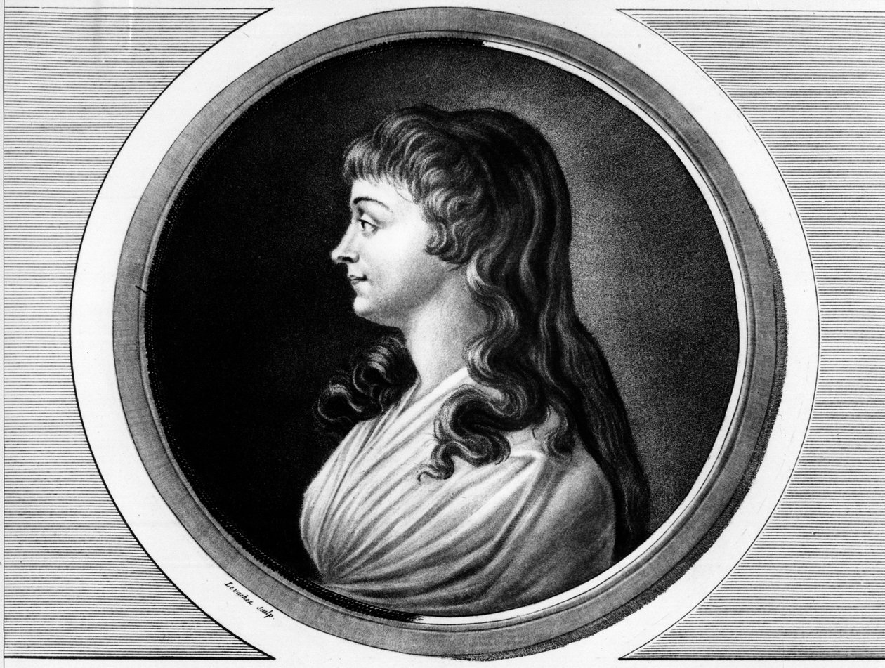Marie-Jeanne Phelippon, Roland de La Platiere „Madame Roland” feleségének (1754-1793) portréja. Metszet a „” A francia forradalom történelmi festményeinek teljes gyűjteménye, három kötetben.””” 1804. alkotó: Unknown artist
