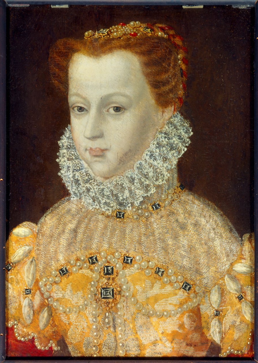 Marie Stuart (1542-1587) Franciaország és Skócia királynőjének portréja A 16. századi névtelen festmény. Conde Chantilly Múzeum alkotó: Unknown artist