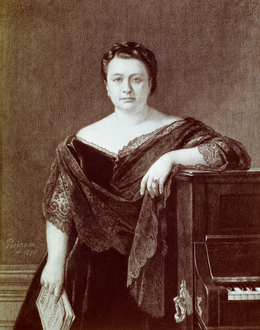 Marietta Alboni (1826-1894) olasz kontra énekesnő portréja. századi magángyűjtemény metszete alkotó: Unknown artist