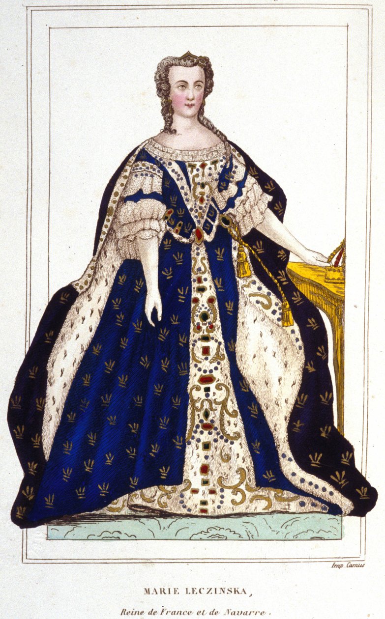 Marie Leczinska francia királynő (1703-1768) portréja (Leczinska; Leszka; Leszinske).Metszet 1830-ból. alkotó: Unknown artist