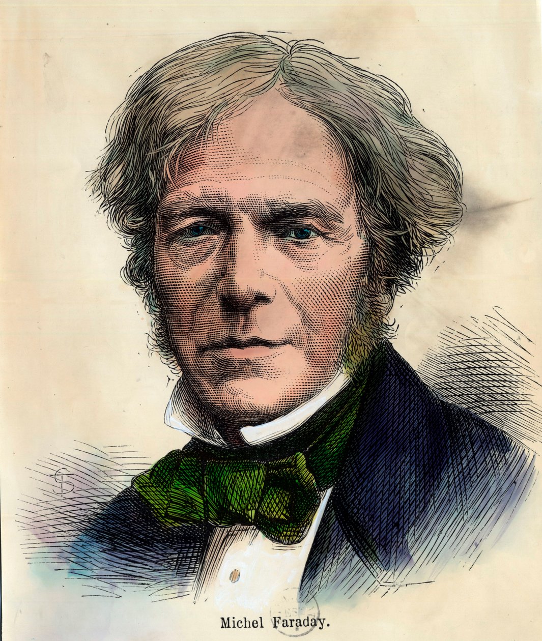 Michel Faraday (1791-1867) angol fizikus portréja. századi metszet. Magángyűjtemény. alkotó: Unknown artist