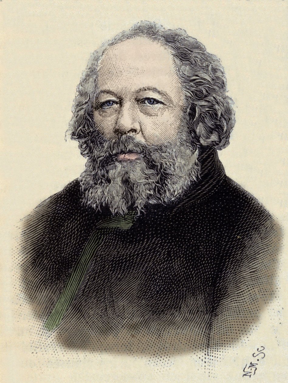 Mihail Alekszandrovics Bakunin (Bakunyin) (1814-1876) orosz anarchista portréja. alkotó: Unknown artist