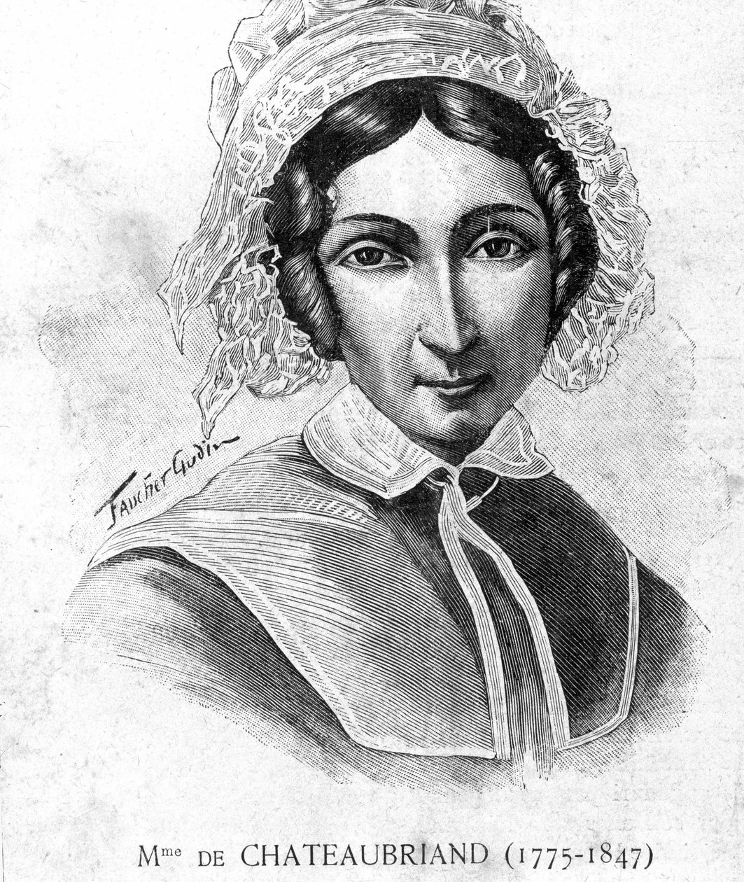 Mme de Chateaubriand (1775 - 1847) portréja – a „Les Contemporains” című kötetben, 19. század végén. alkotó: Unknown artist