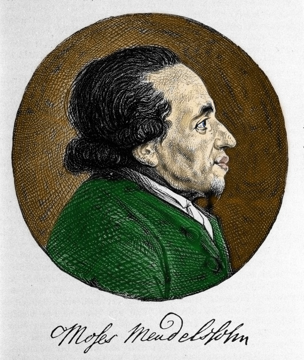 Mózes (Mózes) Mendelssohn (1729-1786), filozófus és a modern judaizmus igazi megalapítója portréja. Felix Mendelssohn zenész nagyapja. alkotó: Unknown artist