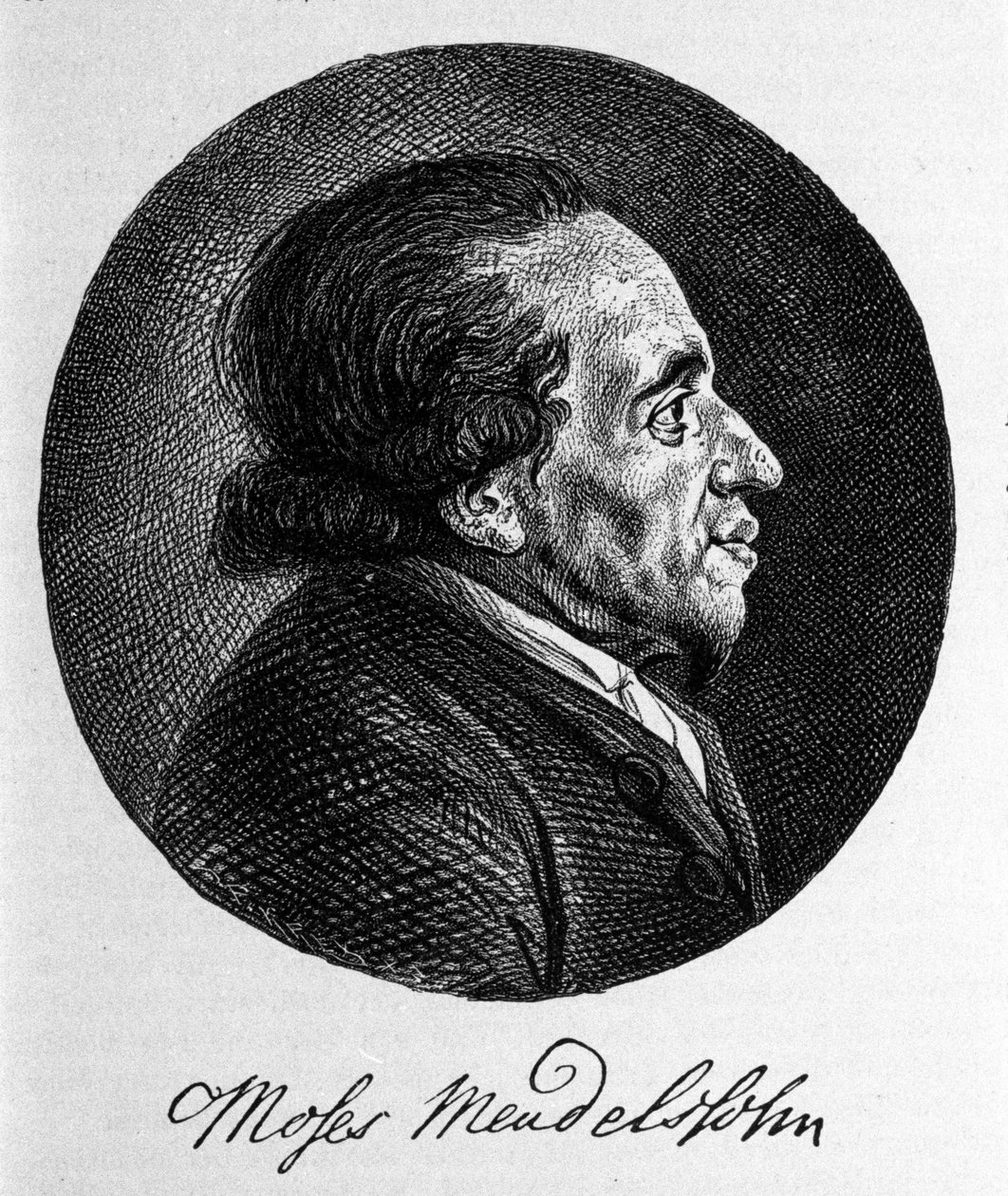 Mózes (Mózes) Mendelssohn (1729-1786), filozófus és a modern judaizmus igazi megalapítója portréja. Felix Mendelssohn zenész nagyapja. alkotó: Unknown artist