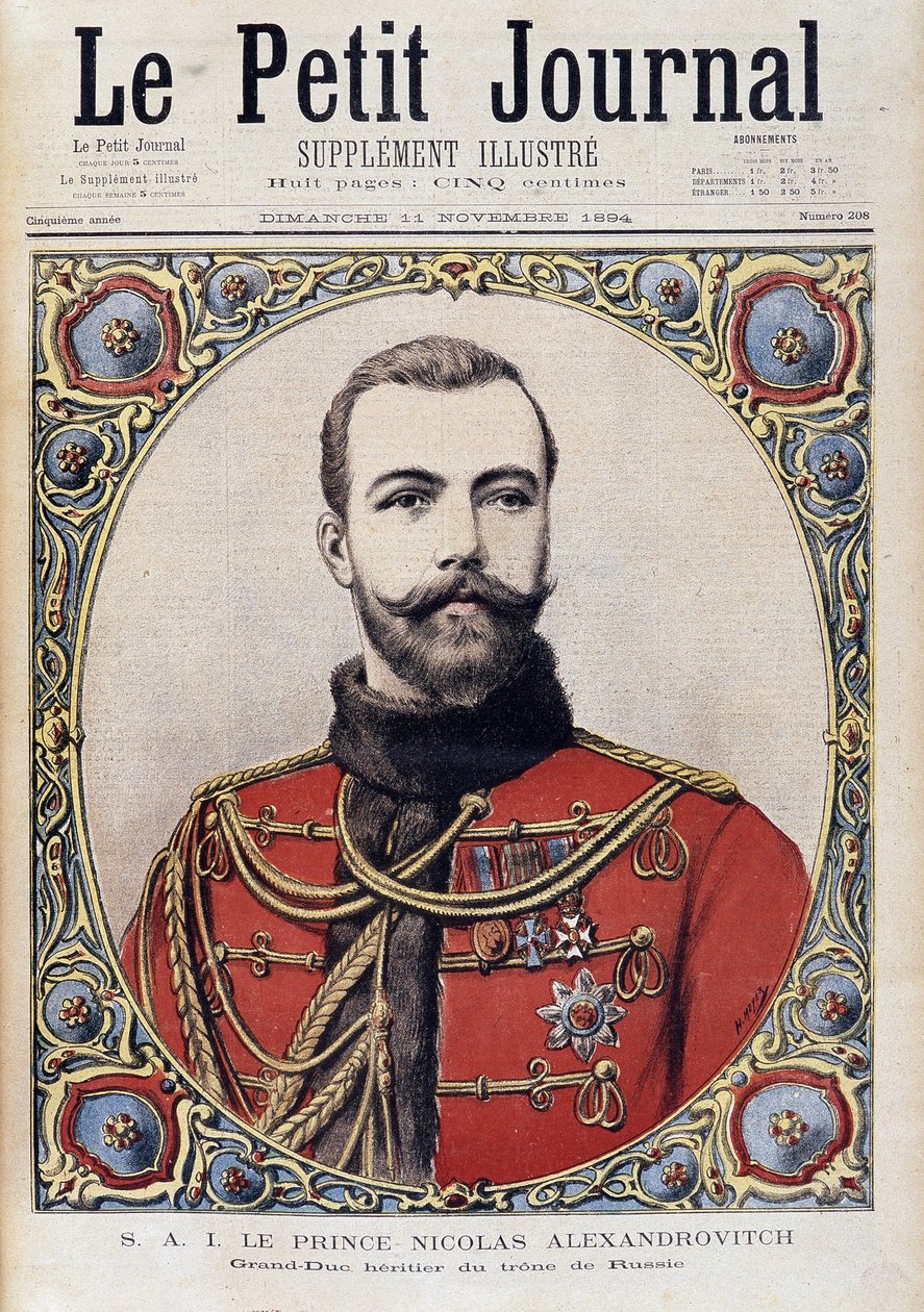 II. Miklós portréja a fiatal Oroszországról – az 1894. 11. 11-i „” The Petity Journal”-ban alkotó: Unknown artist