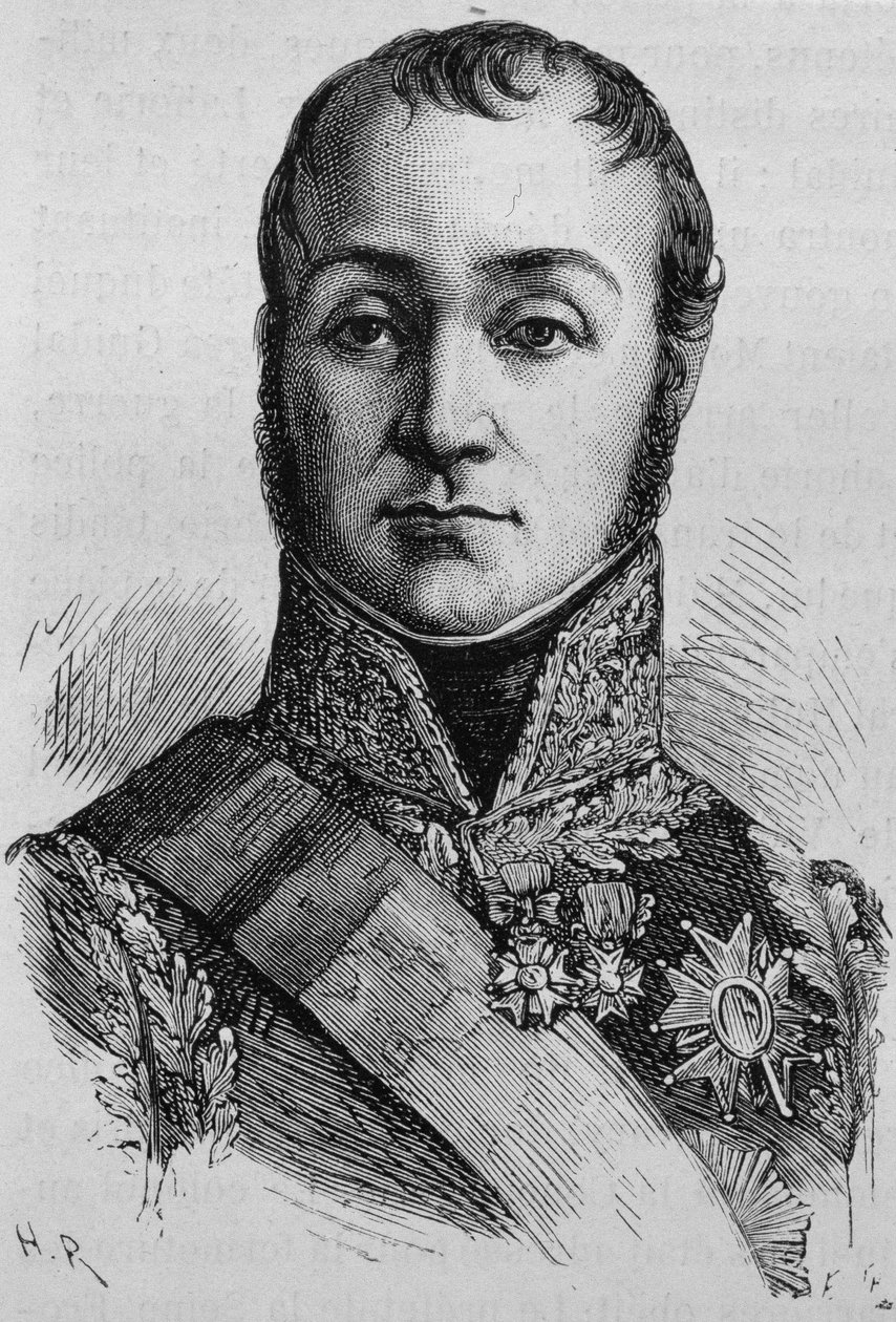 Nicolas Oudinot, Reggio hercegének (1767-1847) portréja. század végi metszet a „Histoire de France”-ban, H. Martin. alkotó: Unknown artist