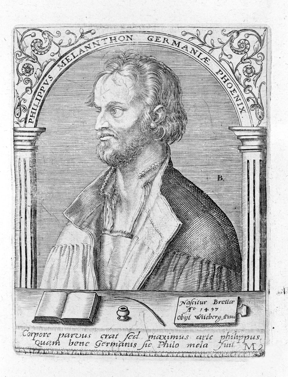 Philip Melanchthon (Melanchthon) (1497 - 1560), német vallási reformátor portréja. Metszés. alkotó: Unknown artist