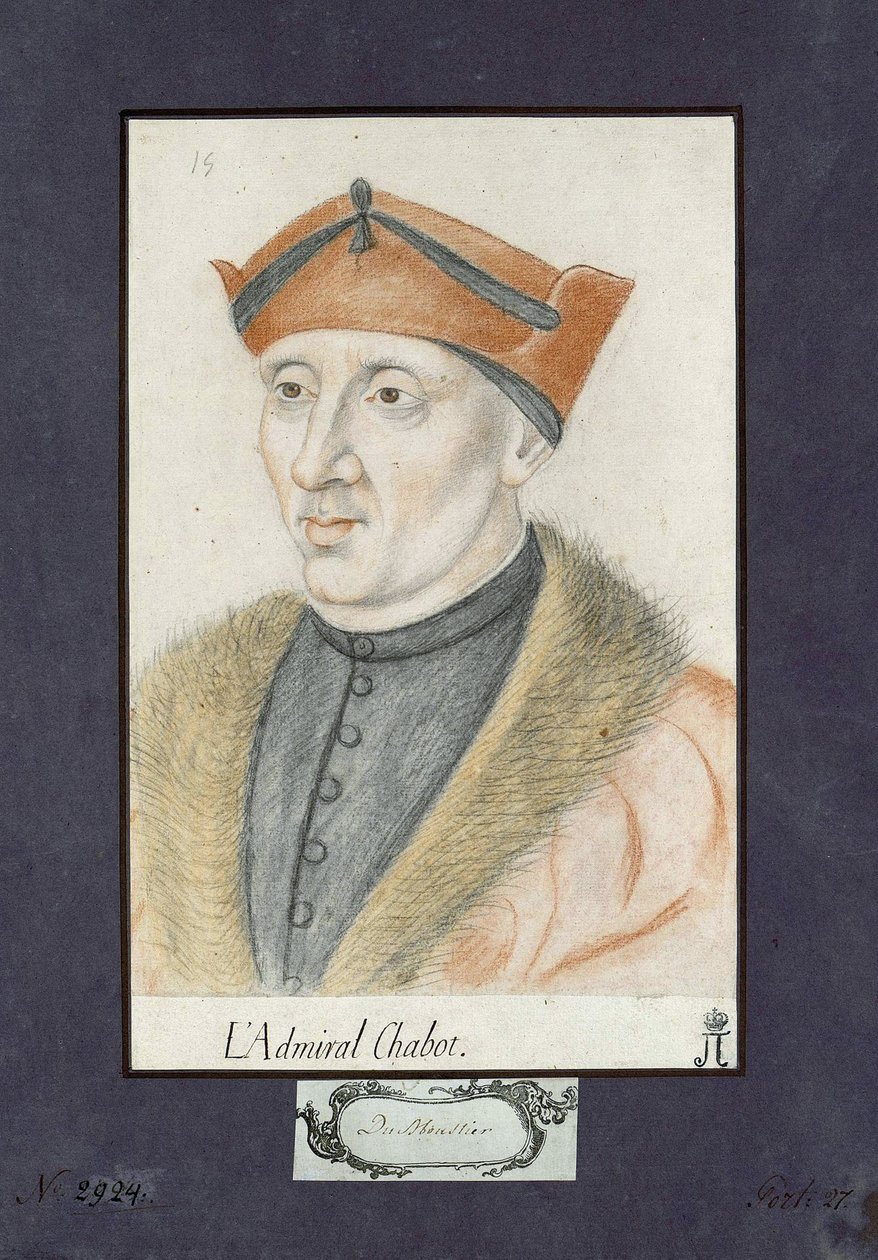 Philippe de Chabot (1492-1543), Franciaország Anonymous admirálisának portréja. Színes ceruzák papíron, méret: 28x19, kb 1530, Állami Ermitázs, Szentpétervár alkotó: Unknown artist