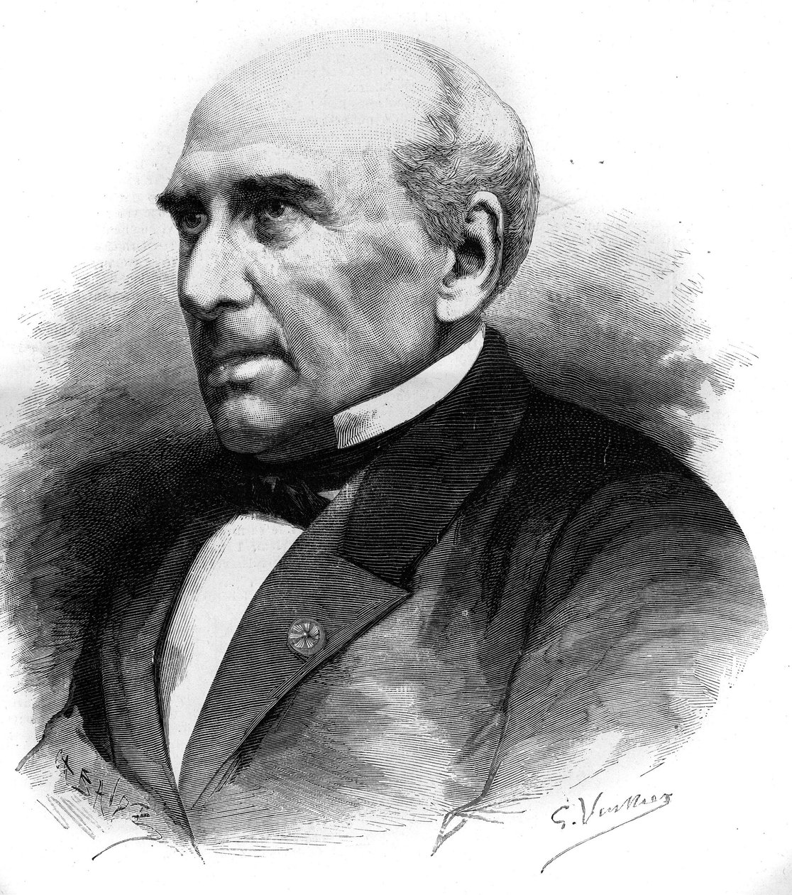 Pierre Guillaume Frederic Le Play (Pierre-Guillaume-Frederic) (1806-1882) francia mérnök és szociológus portréja. Metszet az 1882. április 8-i „” Le Monde Illustré”” 1306. sz. alkotó: Unknown artist