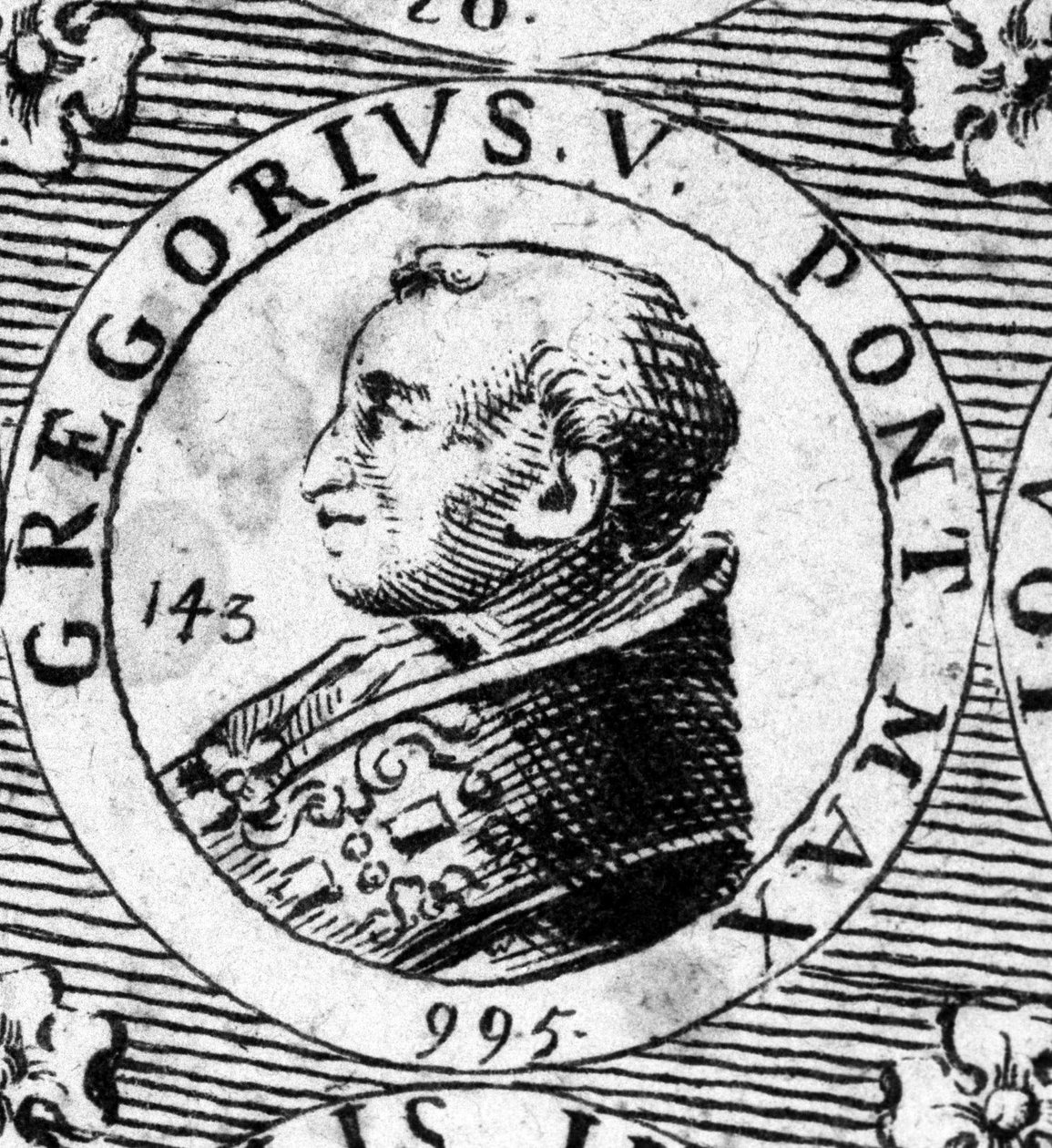 V. Gergely pápa portréja (996-999). alkotó: Unknown artist