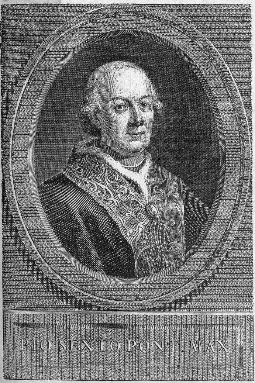 VI. Pius pápa (Pius vagy Pio vagy Giovanni angelo Braschi) portréja (1775-1799). alkotó: Unknown artist