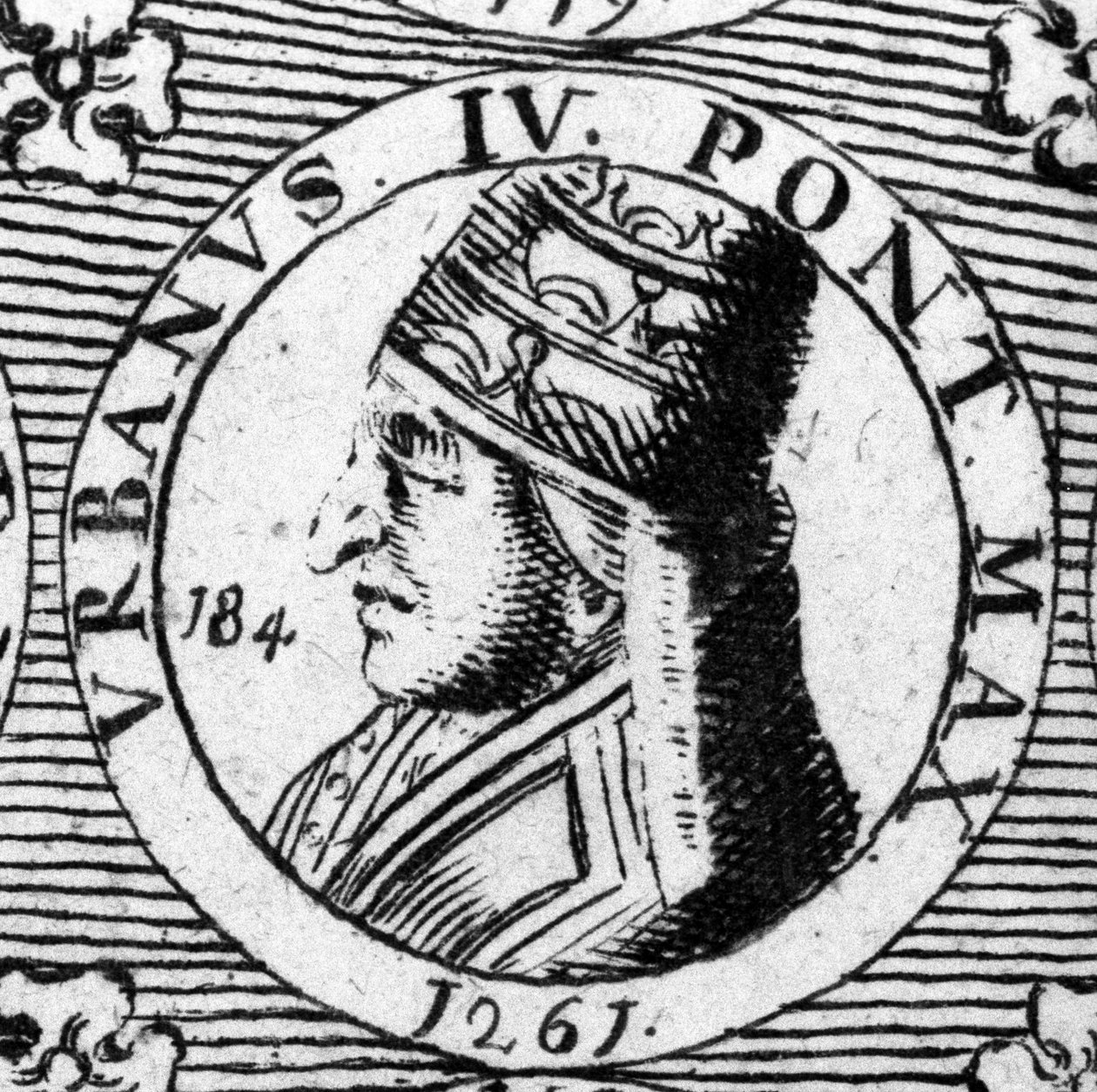 IV. Urbán pápa (1185 - 1264) portréja. 18. századi metszet. alkotó: Unknown artist