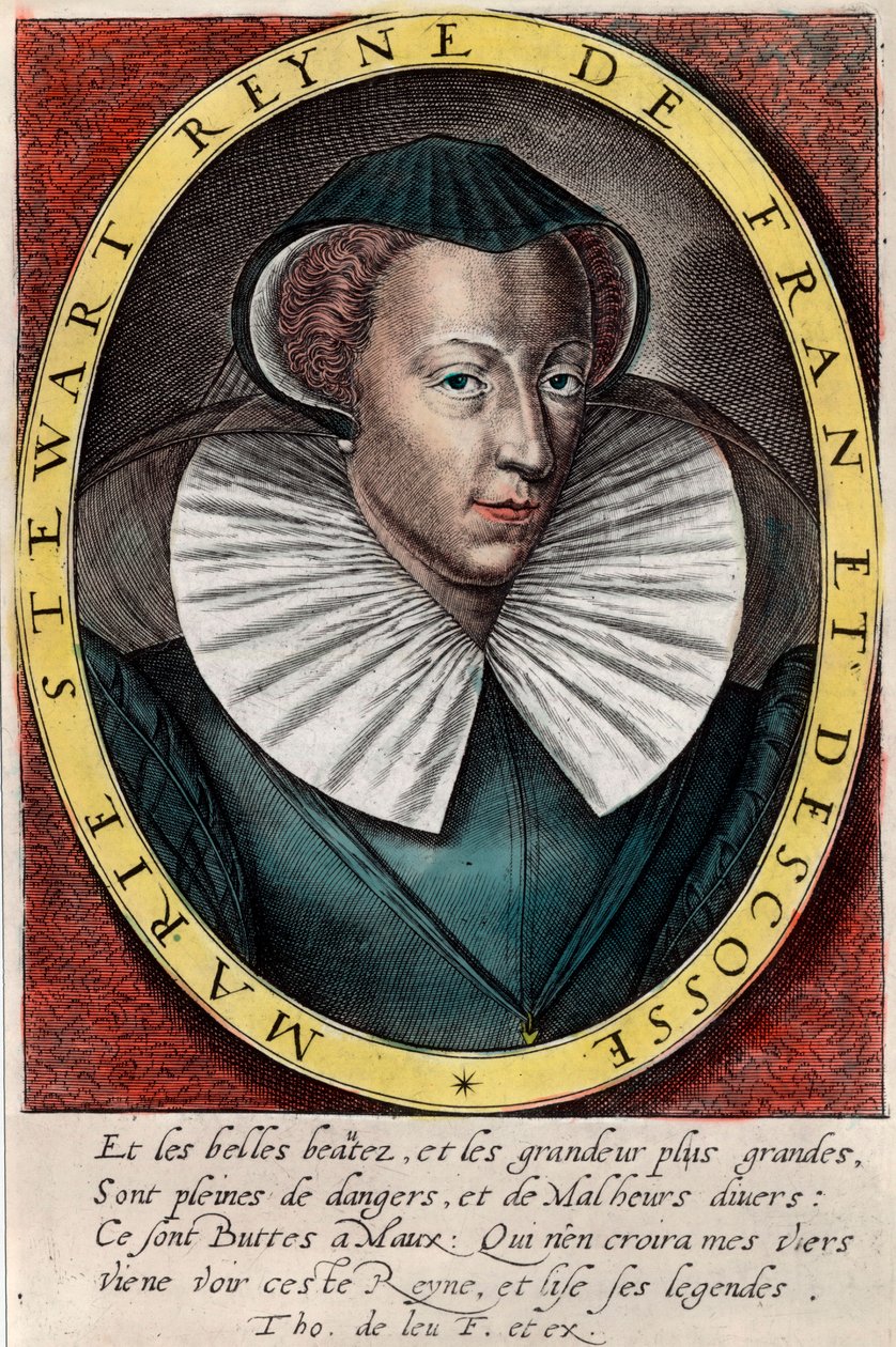 Marie Stuart királynő (1542-1587), Franciaország és Skócia királynő portréja. századi metszet. Magángyűjtemény. alkotó: Unknown artist