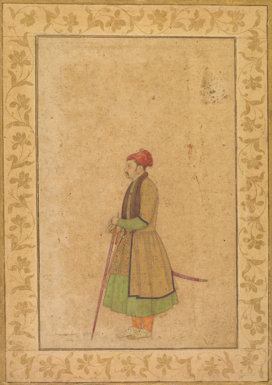 Amber Raja Ram Singh (ur. 1667-1688) portréja Deccan karddal (recto) alkotó: Unknown artist