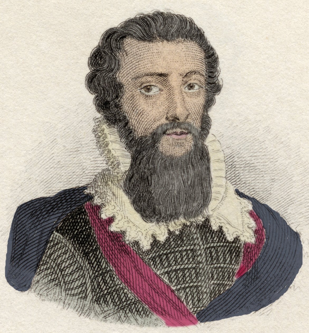 Robert Devereux, Essex grófja (1566-1601) angol tábornok portréja, Elisabeth Iere kedvence. századi metszet. alkotó: Unknown artist