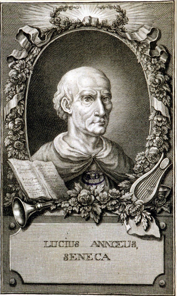Seneca portréja (4-65). 1794-es metszet. Coll Maciet, Library of Decorative Arts, Paris. alkotó: Unknown artist