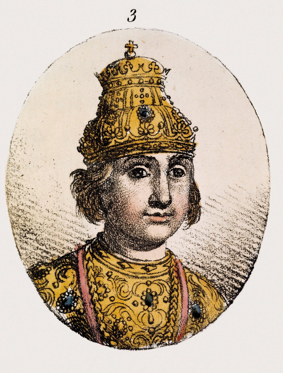 Theodore Fjodor II Boriszovics Godunov portréja (színes metszet) alkotó: Unknown artist