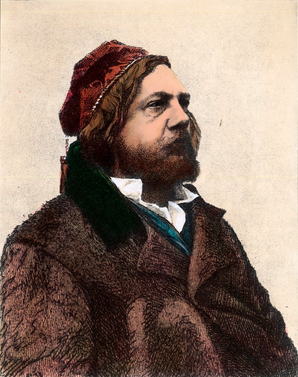 Theophile Gautier (1811-1872) francia költő, regényíró és művészeti kritikus portréja. századi metszet. Magángyűjtemény. alkotó: Unknown artist