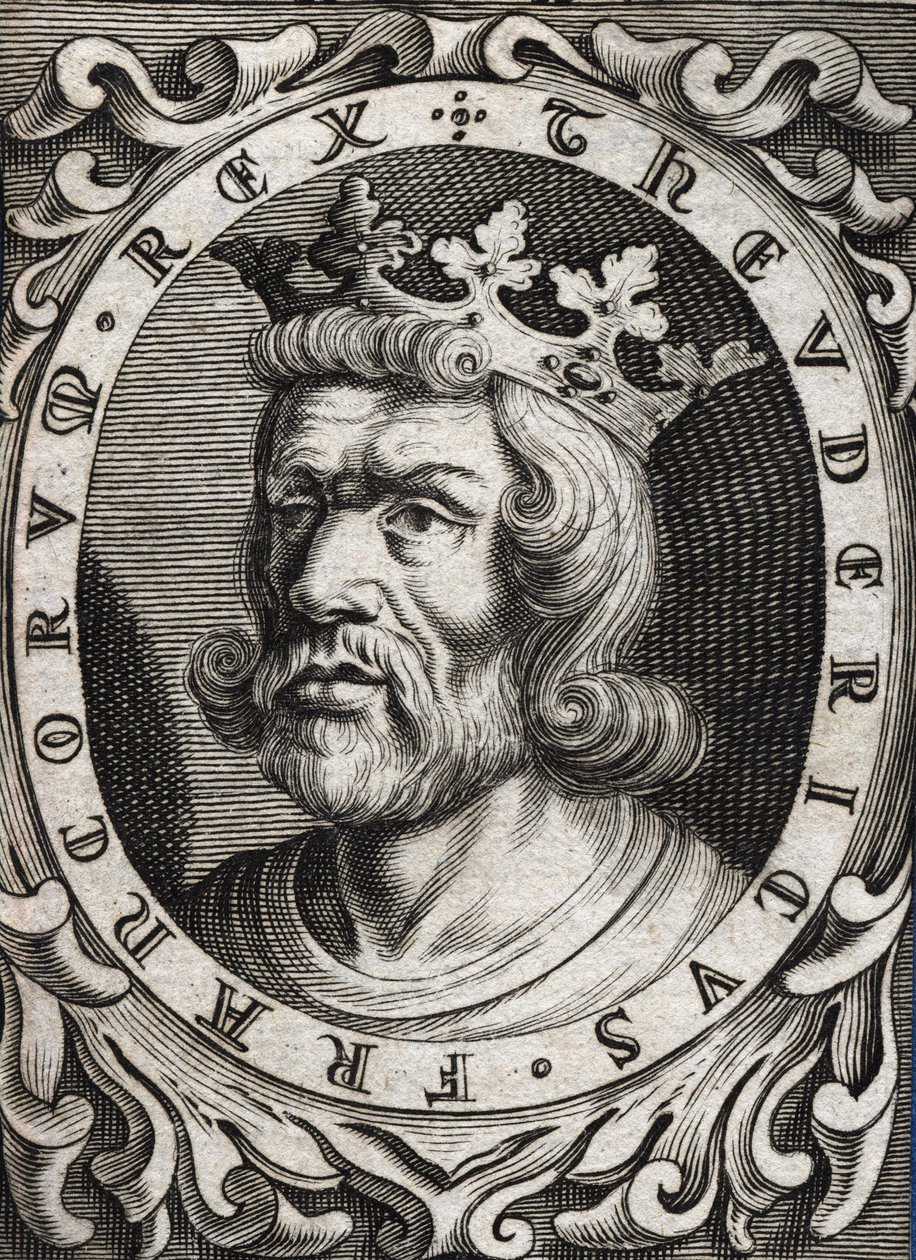 I. Thierry (? - 533), Ausztrália királyának portréja. 18. századi metszet. alkotó: Unknown artist