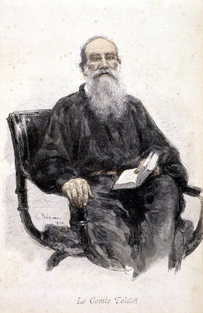 Tolsztoj portréja, 1888-as metszet. alkotó: Unknown artist